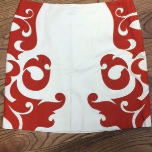 Anthropologie Vanessa Virginia Cream Flame Skirt 8